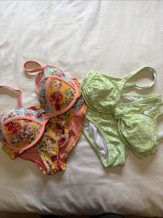 Xhilaration Other - Xhilaration Yellow & Coral Floral & Light Green & White Bikini Sets ☀️